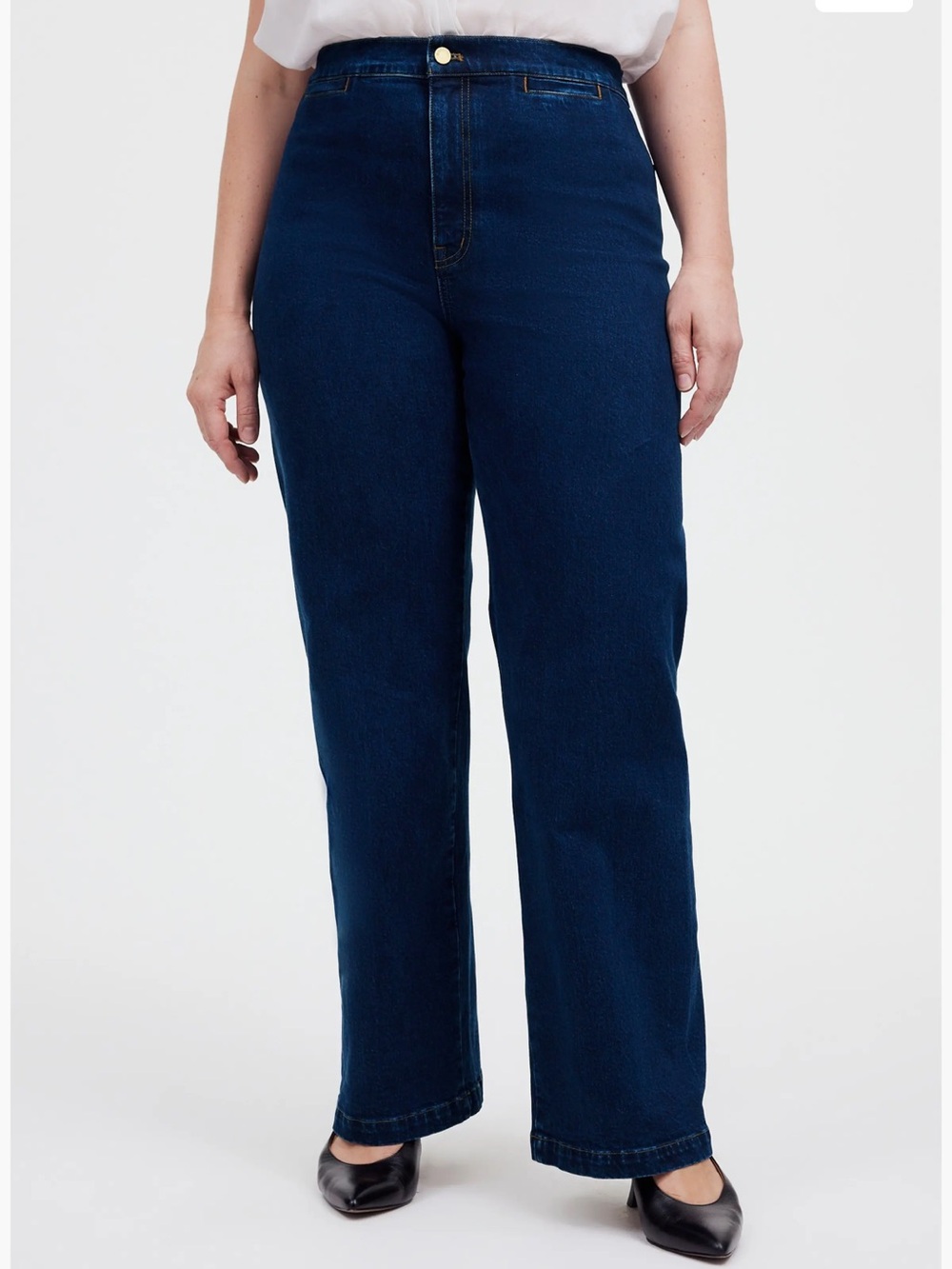Madewell Curvy Emmett Wide Leg Jeans Dark Wash High Rise Size 29 Denim